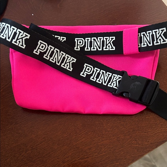 PINK Victoria's Secret Neon Pink Logo Waist Bag with Black Branded Strap Bundle - Picture 6 of 6